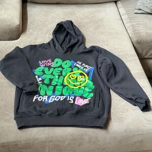 Graphic Hoodie - Black with Colorful Print